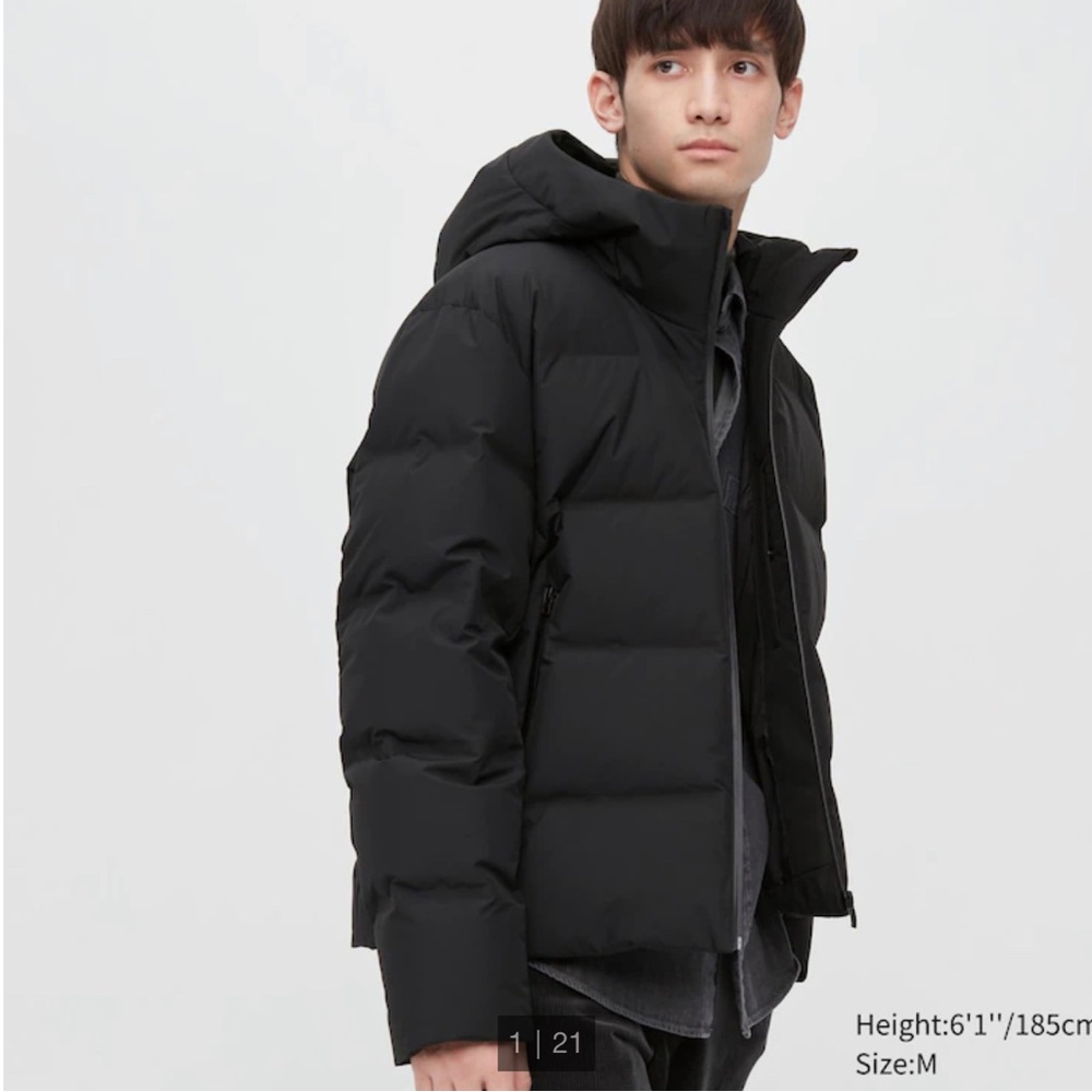 UNIQLO , 3D seamless down parka. In dark navy